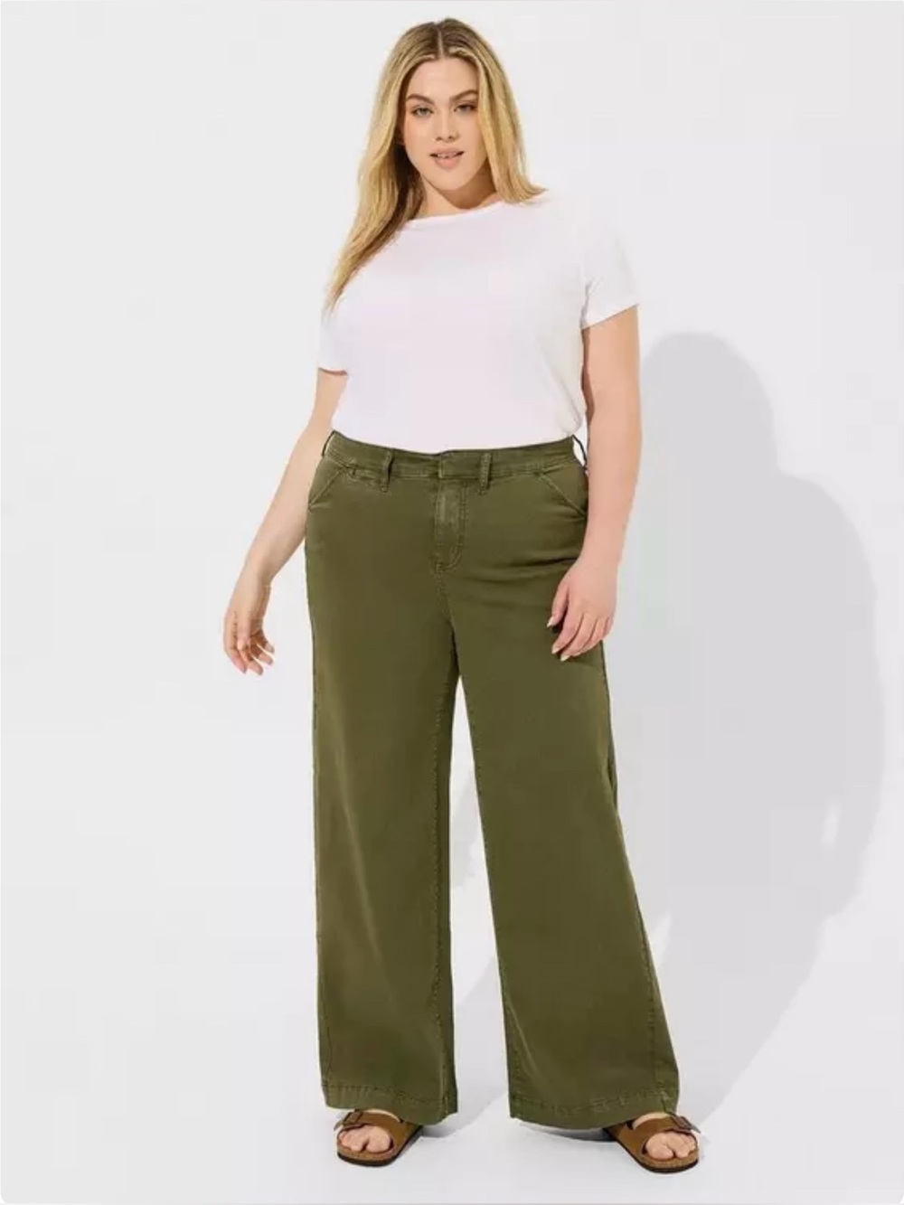 Torrid Olive Wide Leg High-Rise Chino Pants Size 20